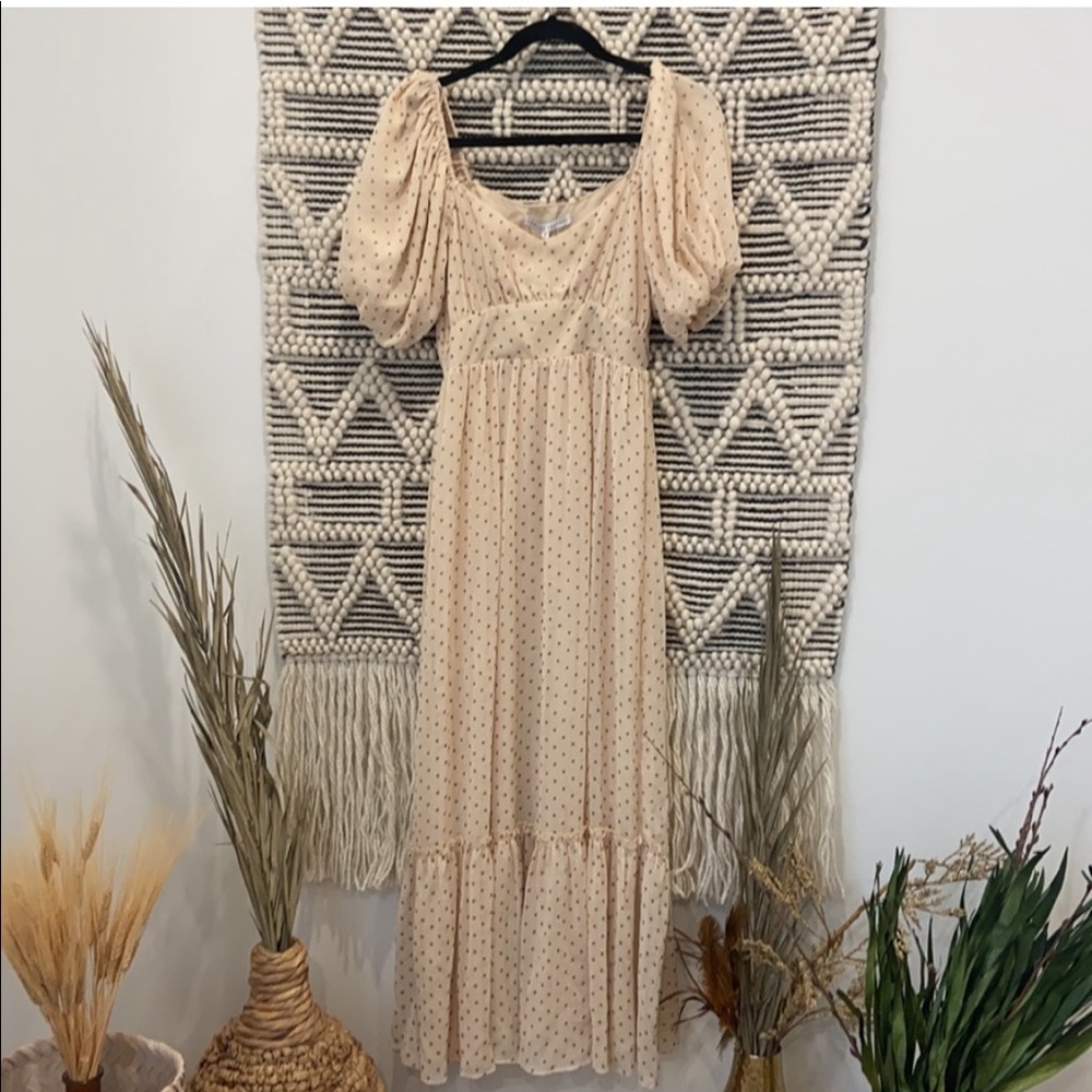 Ivory polka dot dress